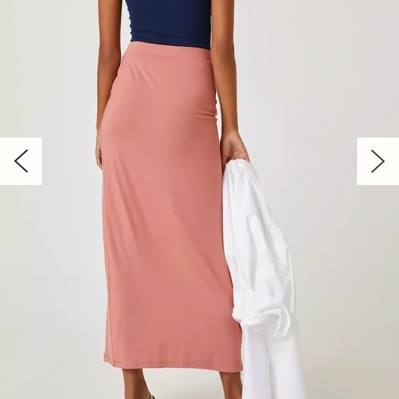 Anthropologie Pink Island Midi Skirt - Picture 3 of 4